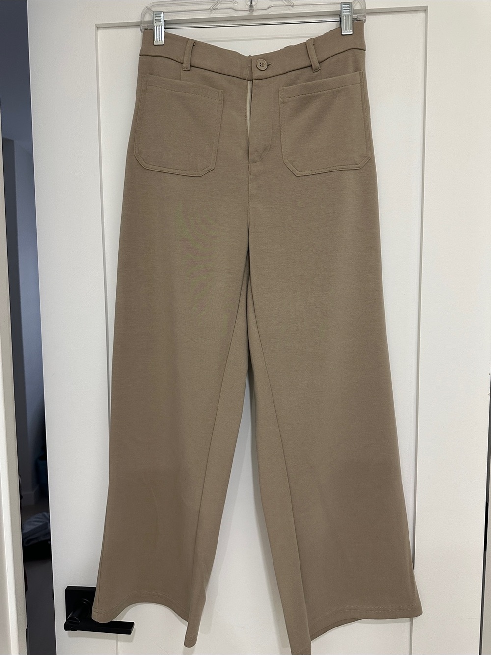 Amazon Wide Leg High-Rise Pants in Taupe